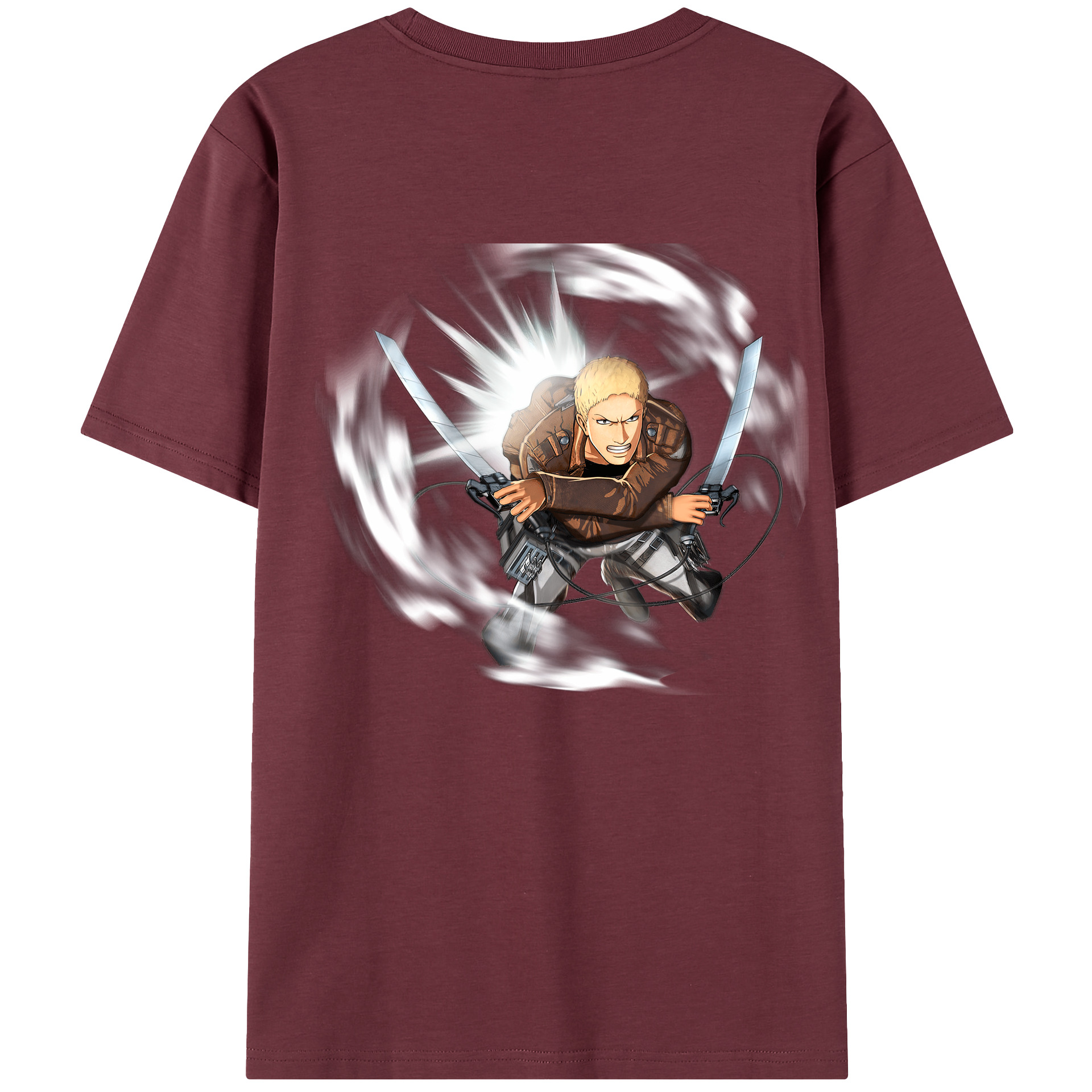 （画像用） 進撃の巨人 ライナー・ブラウン Attack on Titan Reiner Braun 綿100％半袖Tシャツ（背面プリント）